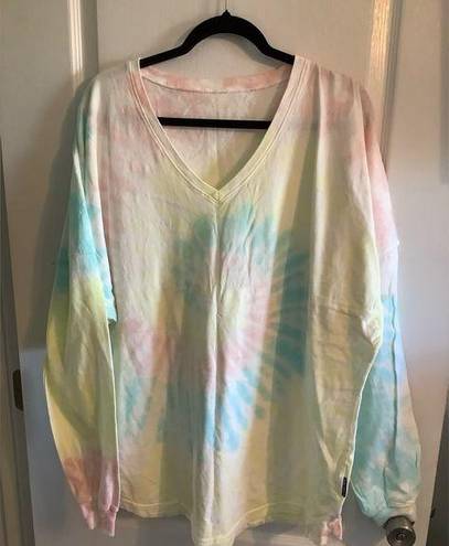 Spirit Jersey NWT  Las Vegas Sign Tie Dye Long Sleeve T Shirt Crew Womens Size L