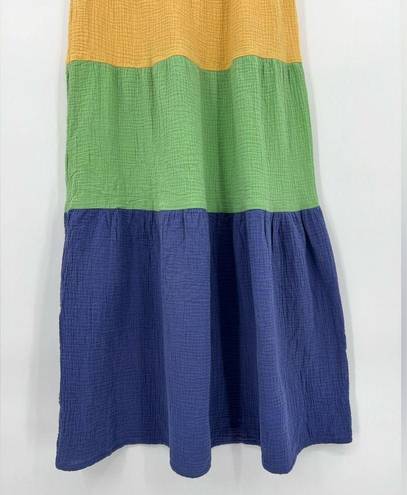 Marine layer 🆕 NWOT  Corinne Maxi Dress Rainbow Colorblock Sleeveless V Neck XS