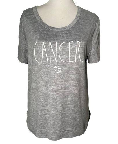 Rae Dunn  Zodiac‎ Sign Cancer PJ Top Gray Short Sleeve Soft Womens Size XL