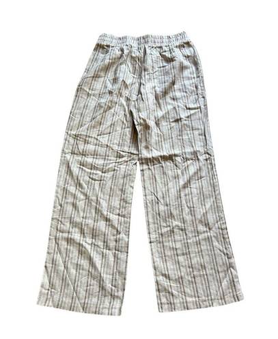 Harmony & Havoc  NEW Striped Linen Pull On Boho Straight Pants Size L