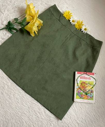 Dress Barn Vintage 90s  suede green Fall skirt