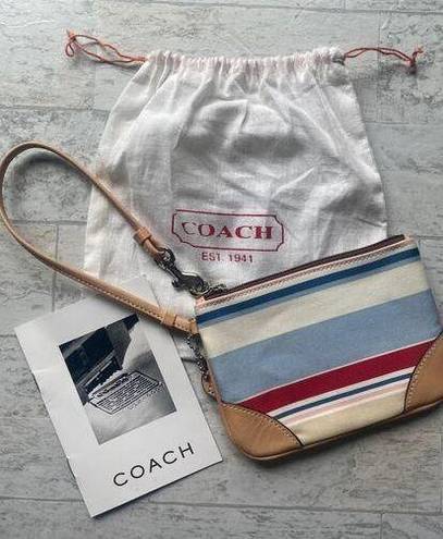 Coach  Wristlet Multi Color Striped