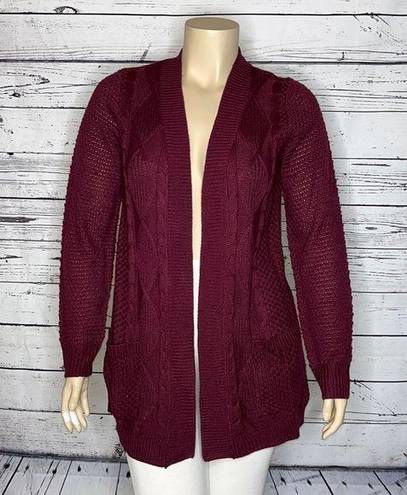 89th and Madison  NWT Size XL Purple Open Front Sweater Cardigan w/ Pockets