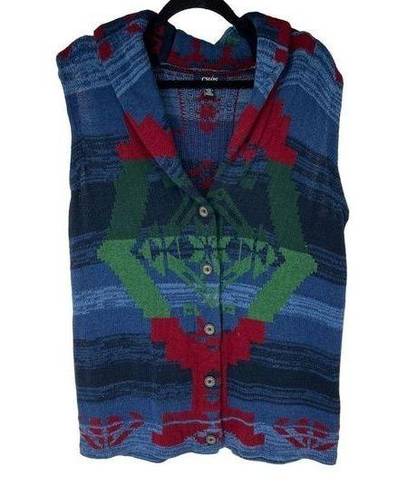 CHAPS Vintage  Aztec Southwest Print Button Up Sweater Vest