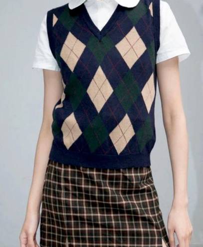 Brandy Melville Riley Argyle Sweater Vest