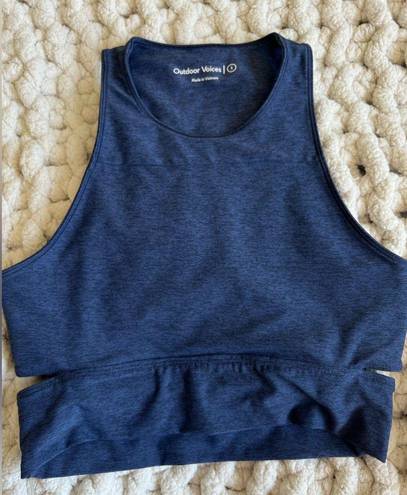 Outdoor Voices  Slashback Crop Top Navy Size Small