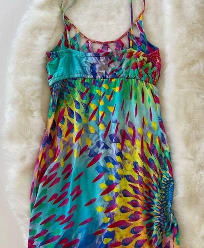 Luli Fama  Rainbow Tie Dye Mini Dress