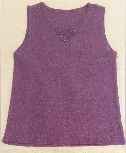 Vintage 90s y2k Metallic Knti Sleeveless Tank Top Size 4