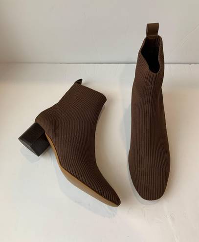 Everlane The Glove Ankle Boot Ribbed Reknit Toffee Brown