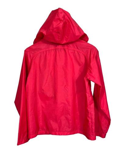 Roxy Quiksilver Red Striped Long Sleeve Windbreaker Jacket w/ Packable Hood Sz S