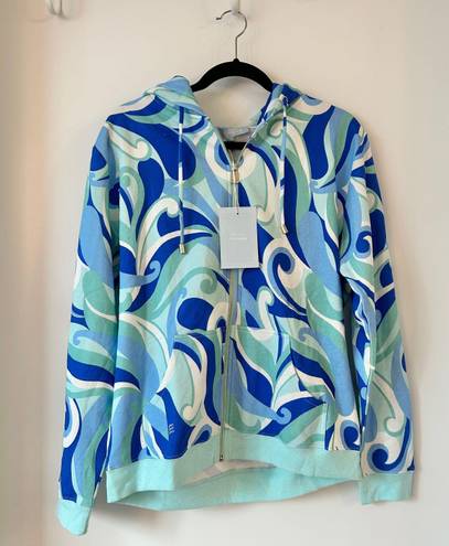 Hill House  The Allie Zip-Up Fleece Jacket in Ocean Kaleidoscope Size M NWT