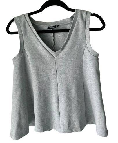 Kate Spade  Saturday Gray structured v-neck light gray flare peplum tee tank