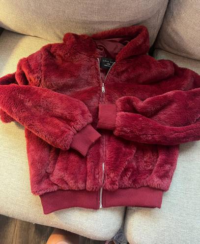 Fur Jacket Red Size L