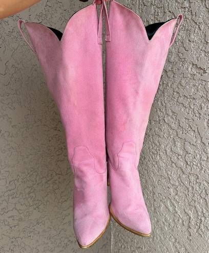 COWGIRL Chunky Heeled Boots in Pink Sz. 41 / 9.5