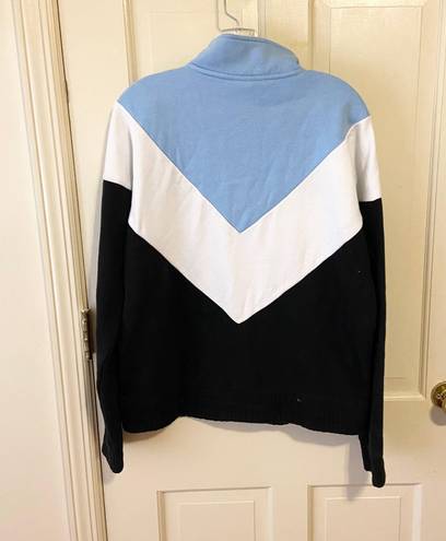 FILA athleisure quarter zip pullover pastel blue black and white