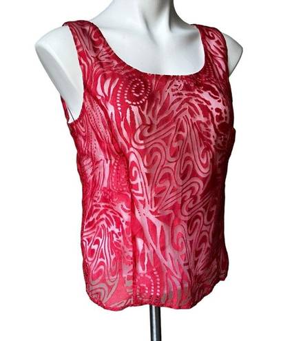 Coldwater Creek  Dressy Mesh Overlay Tank Top, Sz 10