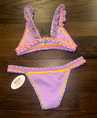 Crochet Two Piece Bikini Purple