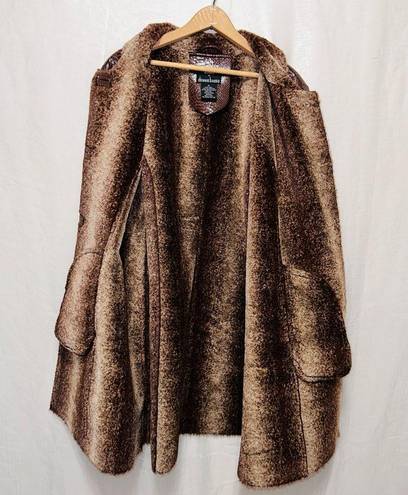 Dennis Basso DENNIS BY  CHOCOLATE BROWN FAUX SHEARLING COAT JACKET SIZE XL - NWOT