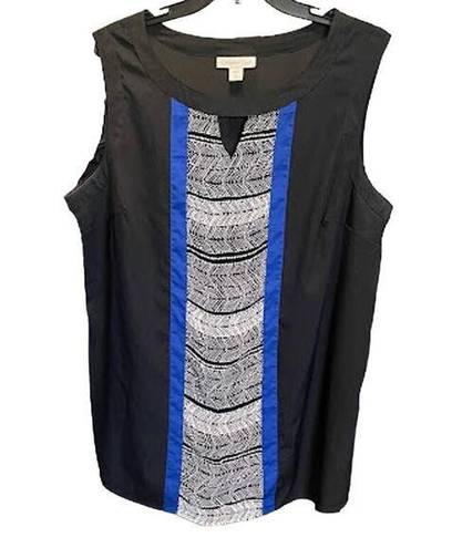 Coldwater Creek  Sleeveless Black, White Native Print Plus Size Top Size 1X