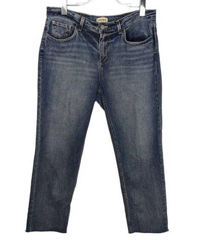 L'Agence  Jeans Milana Low Rise Westwood Crop Straight Raw Hem Distress Wash 30