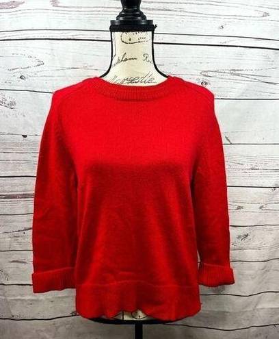Lands'End  Canvas small red pullover sweater with buttons in back (1799)