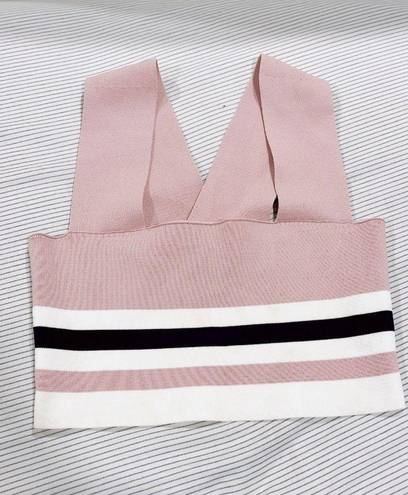 SEEK the Label “Striped Square Neck Bandage Crop Top”