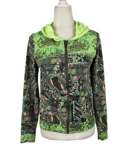 Maaji  Coastal Hills Yoga Athletic Green Zip Up Hoodie Lightweight Jacket Small