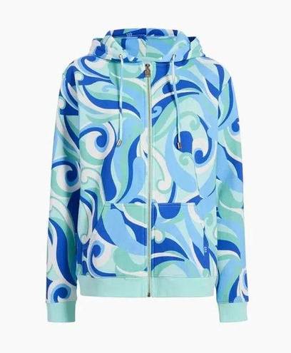 Hill House  The Allie Zip-Up Fleece Jacket in Ocean Kaleidoscope Size M NWT