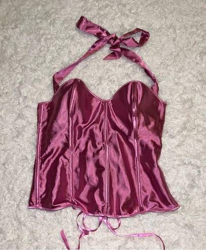 Frederick's of Hollywood  Pink Halter Top Corset Size 38