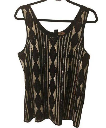 Karen Kane  geometric sequined tank NEW XL