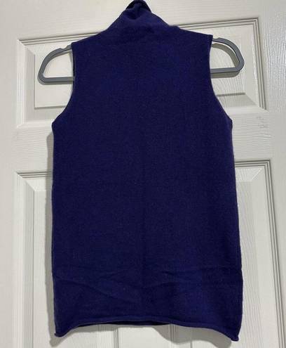 DKNY  Purple 100% Cashmere Sleeveless Turtleneck Sweater Shirt Sz M Medium