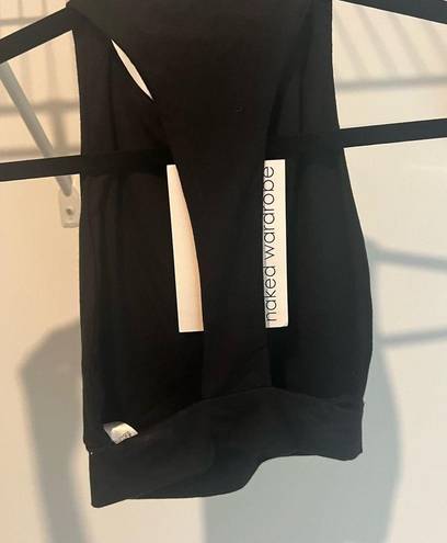 Naked Wardrobe NWT  T Back Black Crop Top