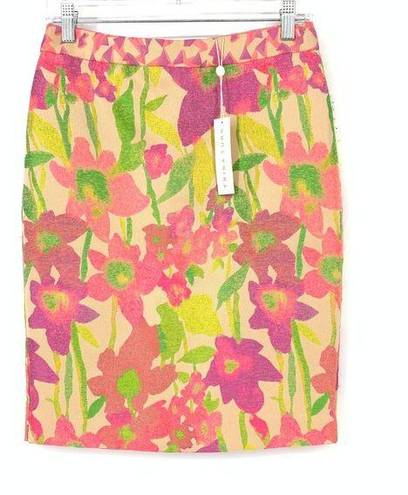 Trina Turk  Women's Size 0 Bright Floral Print Pencil Skirt Multicolor NWT