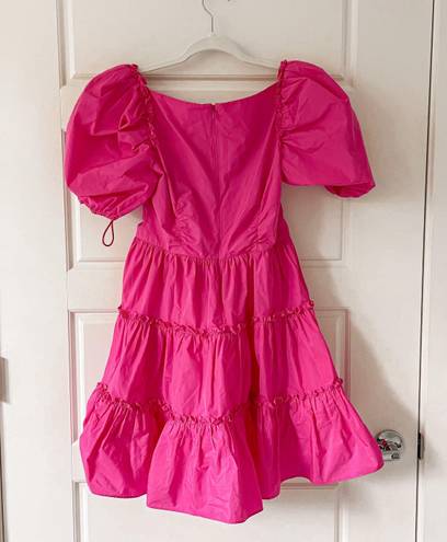 Cinq à Sept Cinq A Sept Radley Puff-Sleeve Tiered Taffeta Dress 