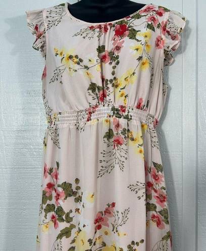 Isabel Maternity  Pink Floral Maxi Dress Size Medium EUC