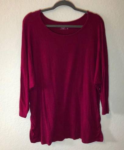 Coldwater Creek  Top Raspberry 3/4 Sleeve Jersey Tee Sz 2X GUC