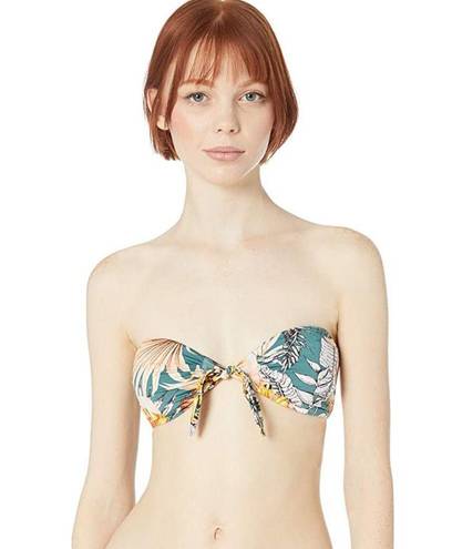 The Bikini Lab NEW Tropical bandeau bikini top, Teal, Medium