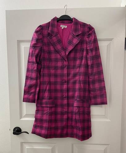 TCEC | NWOT | Collar Neck Button Down Mini Dress | L | Magenta | CD02664