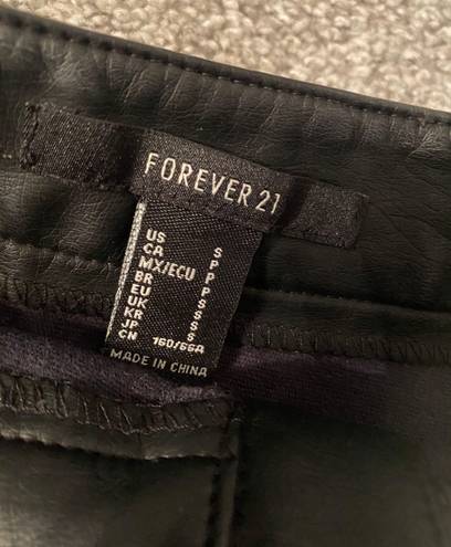 Forever 21 Black Leather Zip Up Skirt