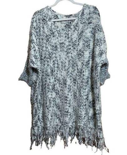 Umgee  Plus Size 1XL 2XL Multicolor Boho Hippie Fringe Pullover Tunic Sweater