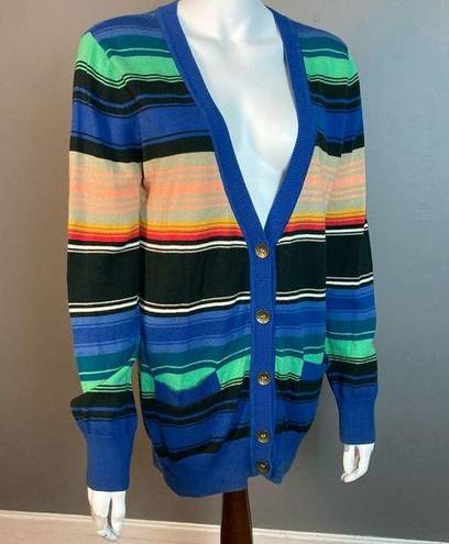 Quiksilver Quicksilver long cardigan sweater vintage colorful stripes women's size medium