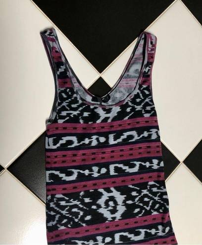 Indah Borneo Sleeveless Stretchy Tank Dress Asymmetrical Hem Magenta Purple Med