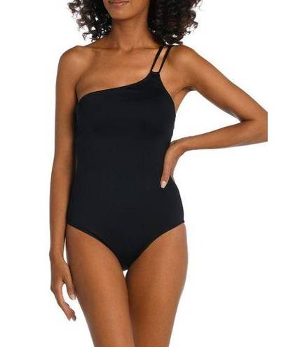 La Blanca  Black Goddess One-Shoulder One-Piece Swimsuit Women's Size 12 NWT