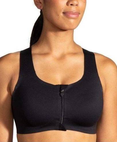 Brooks  Women’s Dare Zip Run Bra Solid Black Sports Bra size 36 C/D