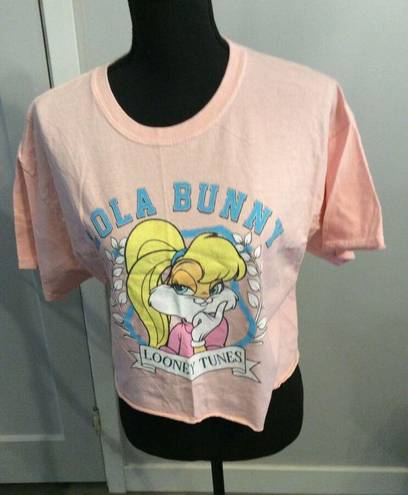 Looney Tunes  Cropped Pink T Shirt Lola Bunny Short Sleeve Large L