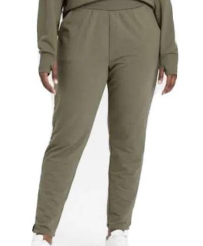 All In Motion Women's French Terry High-Rise Jogger Taper Pants  Moss Green M