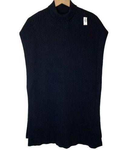 Banana Republic NEW  Turtleneck Poncho Sweater Rib Knit Black, size XS / Small