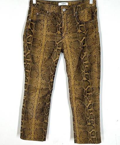 Isabel Marant  Etoile Snake Print Cotton Corduroy Crop Pants  Sz 36 / 4