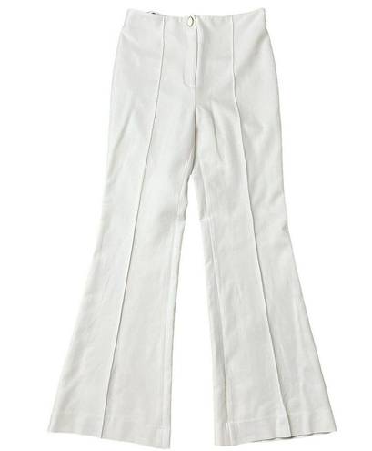 Veronica Beard  Size 10 Judy Off White Flare Pintuck Suit Pants High Rise Stretch