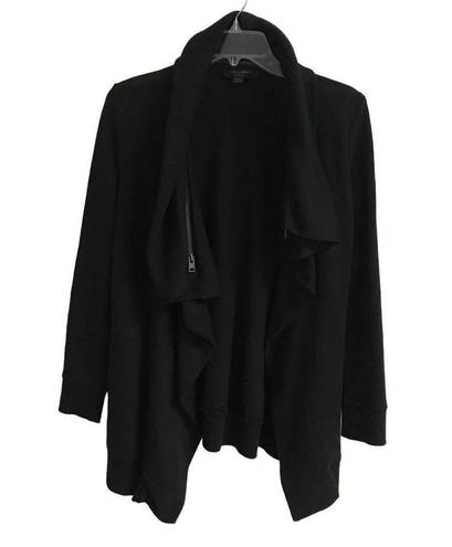 All Saints Dahlia black asymmetrical convertible sweatshirt jacket XS